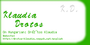 klaudia drotos business card